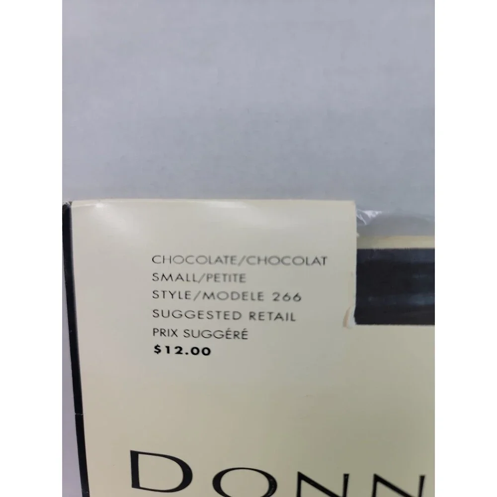Vintage 90s Donna Karan Just Sheer Pantyhose Chocolate Small Control Top NOS